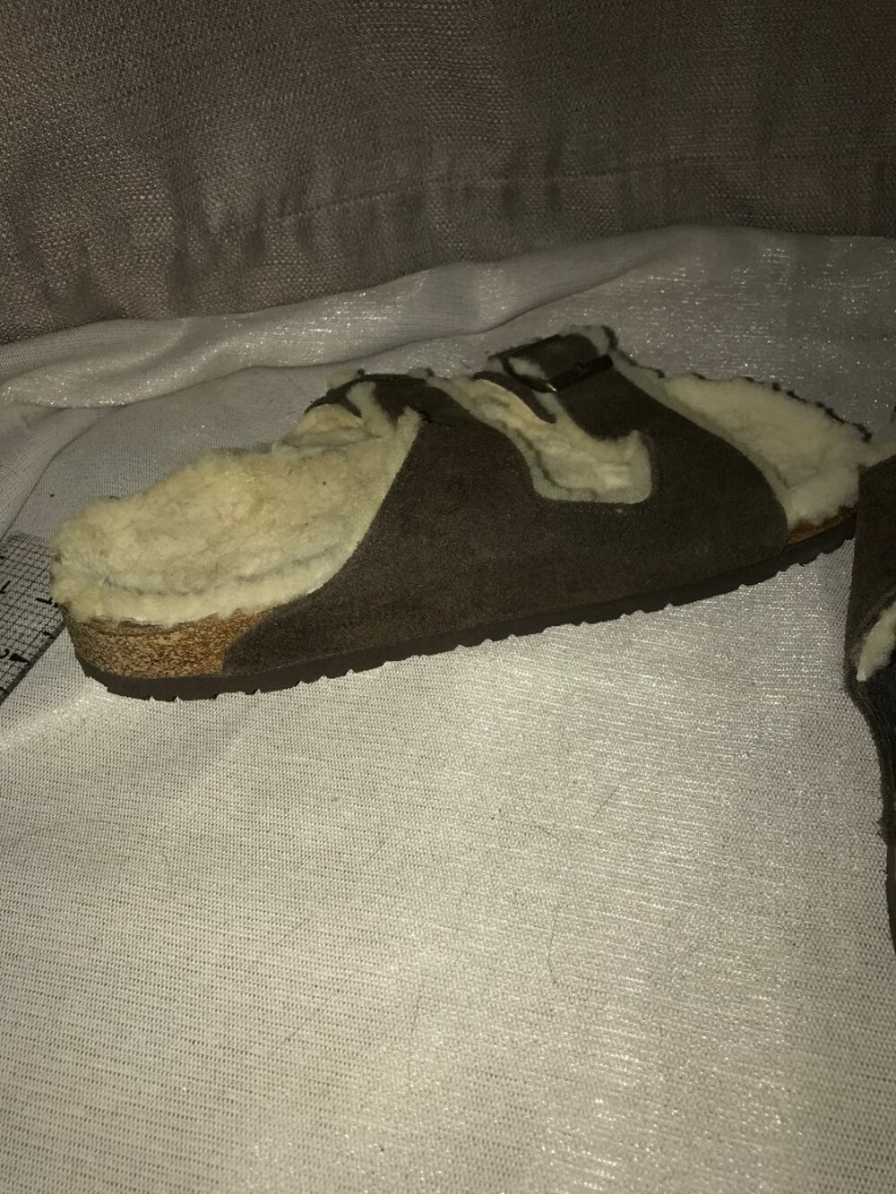 Birkenstock Arizona Shearling Suede Sandals Brown Women's 11 / EU 42 - Picture 7 of 16